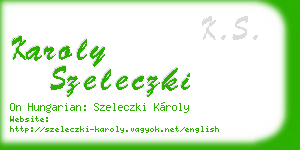 karoly szeleczki business card