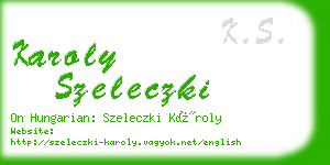 karoly szeleczki business card